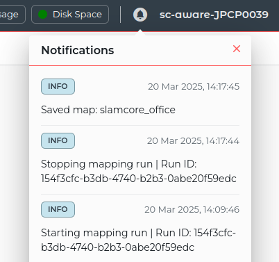 Saved Map Notification